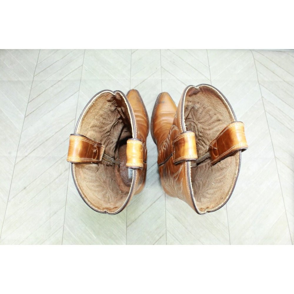 Steven Madden Brown Leather Pull-On Stitched Western Boots Size 6.5 - Picture 7 of 9